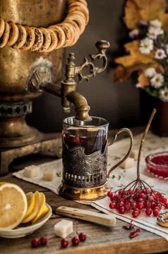 Tea from Samovar Foto stock