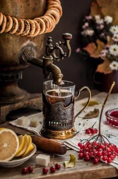 Tea from Samovar Foto stock