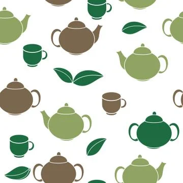 Tea Seamless Pattern Background  Illustration Stock Illustration