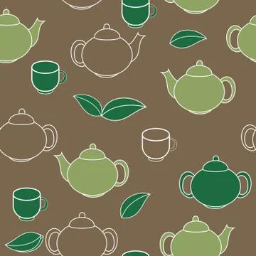 Tea Seamless Pattern Background  Illustration 스톡 일러스트