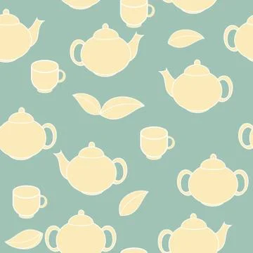 Tea Seamless Pattern Background  Illustration Stock Illustration
