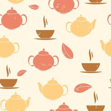 Tea Seamless Pattern Background  Illustration Stock Illustration