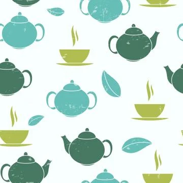 Tea Seamless Pattern Background  Illustration Stock Illustration