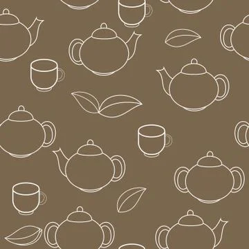 Tea Seamless Pattern Background  Illustration Stock Illustration