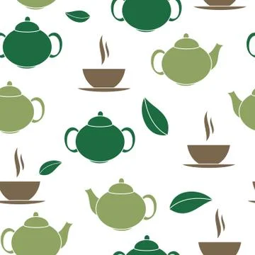 Tea Seamless Pattern Background  Illustration Stock Illustration