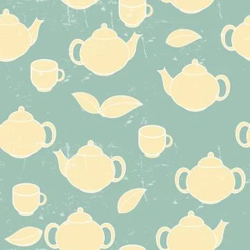 Tea Seamless Pattern Background  Illustration Stock Illustration