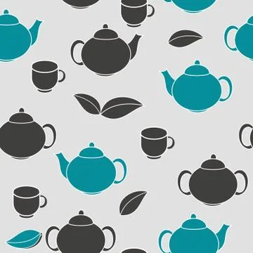 Tea Seamless Pattern Background Vector Illustration Stock Illustration