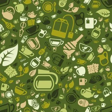 Tea seamless pattern Stock Illustration