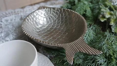 Tea set on the holiday table, dish on the table Stock Photos