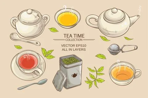 Tea set Stock Illustration