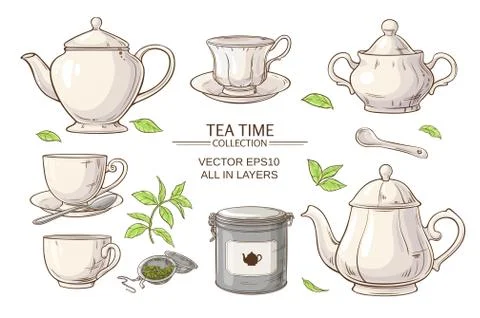 Tea set Stock Illustration