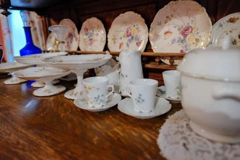 Tea set on the table Foto stock