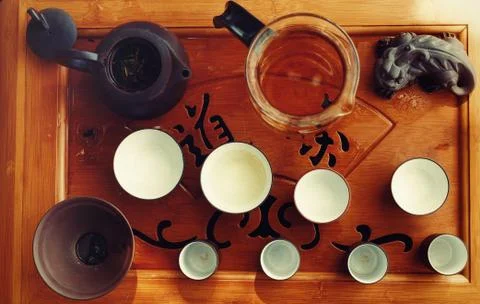 Tea set for tea ceremony. Tea ritual. Foto stock