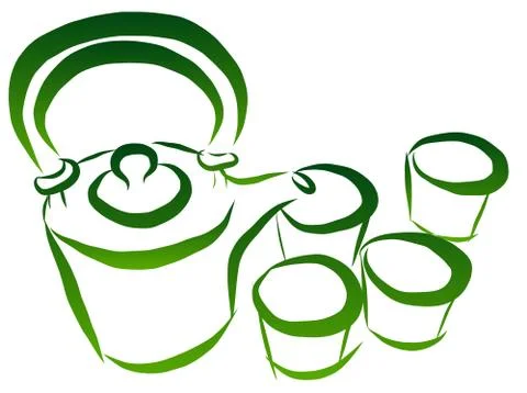 Tea set vector Stock Illustration