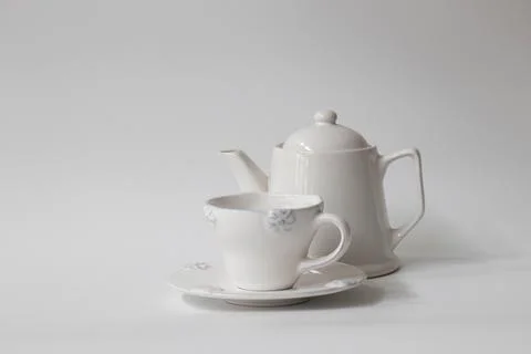 Tea Set on white background Stock Photos