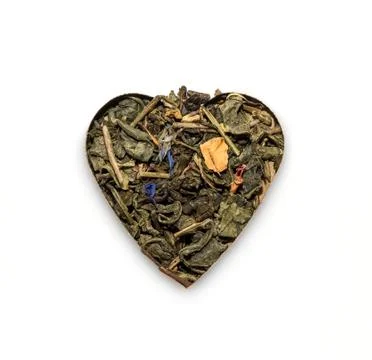 Tea in the shape of a heart Stock Photos