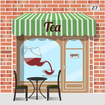 Tea shop building.  Stock Illustration
