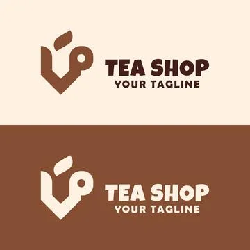 Tea shop logo design vector Stock Illustration
