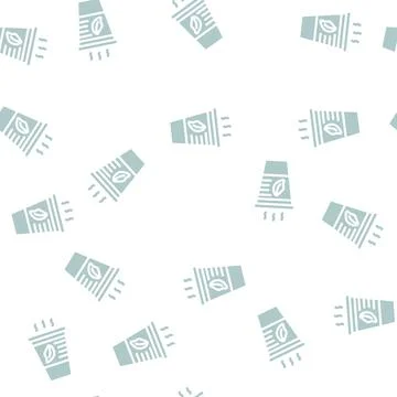 Tea smell glyph vector seamless pattern sign Illustrazione stock