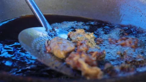 Tea snack, deep fried oily unhealthy food. home made recipe. Stock Footage 245298186