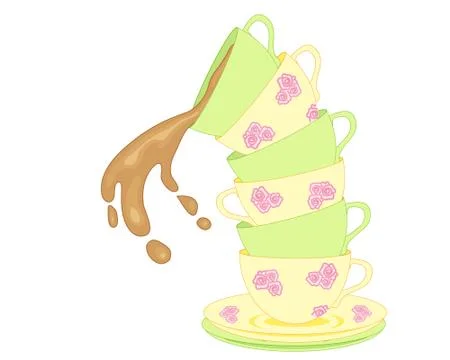Tea spill Stock Illustration