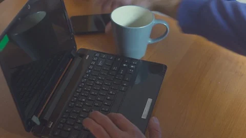Tea spilled over working notebook Видео 98228540