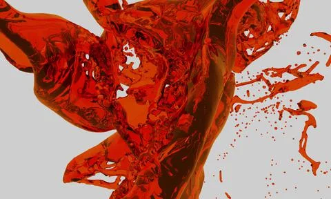 Tea splash isolated on white, 3d rendering - illustration Stock Illustration