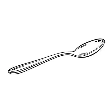 Tea Spoon Vector isolated Outline Illustration Stock Illustration