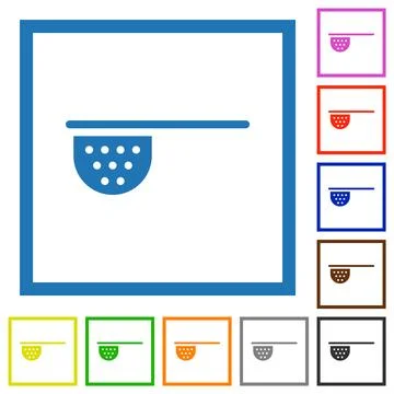 Tea stainer flat framed icons 库存插图