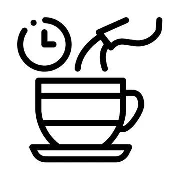 Tea standby time icon vector outline illustration 스톡 일러스트