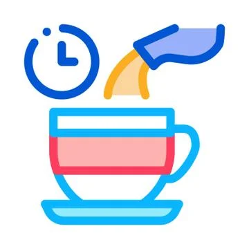 Tea standby time icon vector outline illustration Stock Illustration
