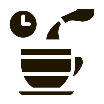 Tea standby time icon Vector Glyph Illustration 스톡 일러스트