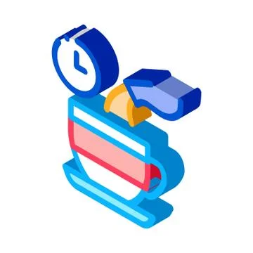 Tea standby time isometric icon vector illustration Stock Illustration