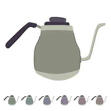 Tea steel drip kettle vector cartoon graphic Stock Illustration