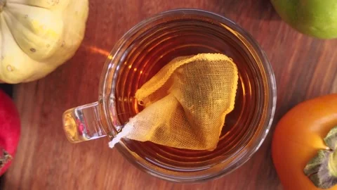 Tea Steeping Overhead Shot Stock Footage 218309475