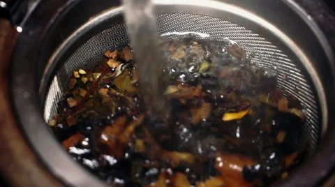 Tea strainer with Chinese white tea Stock Footage 60631167