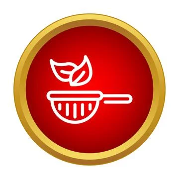 Tea strainer sifting leaves for herb infusion icon Illustration