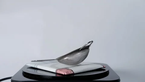 Tea strainer, on white background Stock Footage 234486790
