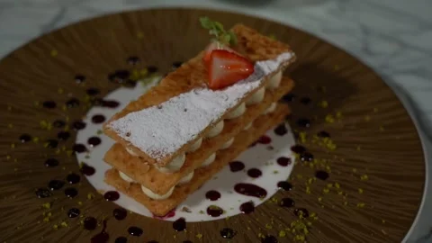 Tea table, a cake, a cup of tea and a teapot 12 Stock Footage 295223310