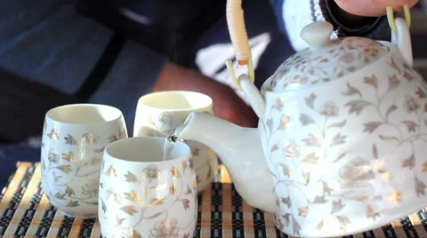 Tea on the table Stock Footage 40689586