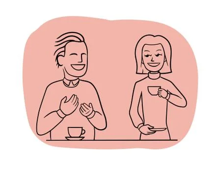 Tea-table talk Stock Illustration