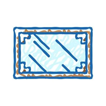 Tea table top view icon doodle illustration Stock Illustration