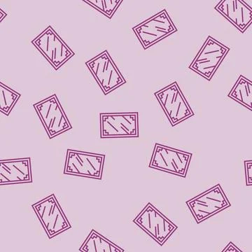 Tea table top view line seamless pattern Stock Illustration