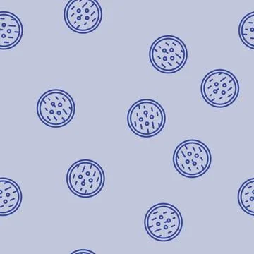 Tea table top view line vector seamless pattern イラスト素材