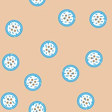 Tea table top view vector seamless pattern Stock Illustration