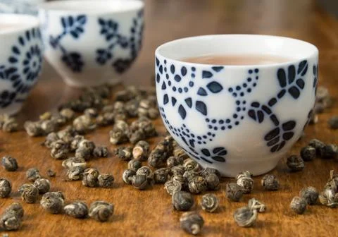 Tea with teacups Stock Photos