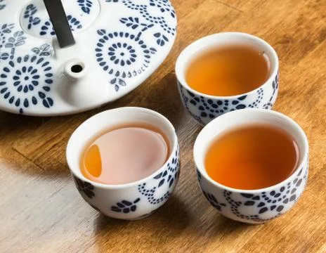 Tea with teacups Stock Photos