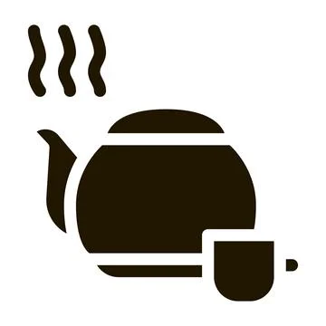 Tea teapot icon Vector Glyph Illustration Stock Illustration