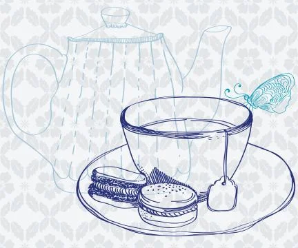 Tea time background Stock Illustration