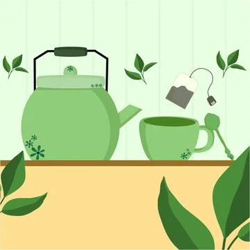 Tea Time Background Vector Stock Illustration